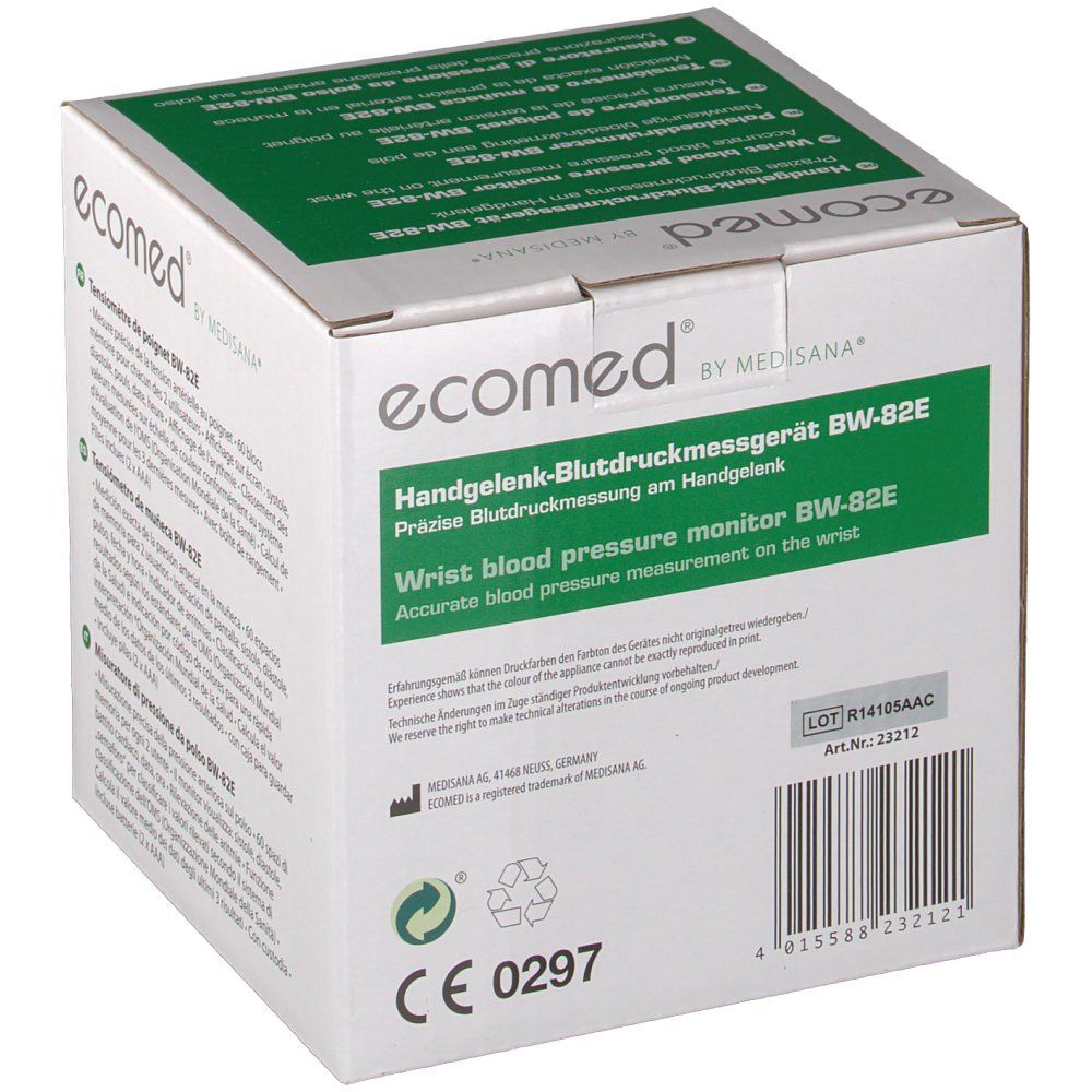 ecomed® Handgelenk-Blutdruckmessgerät BW-82E