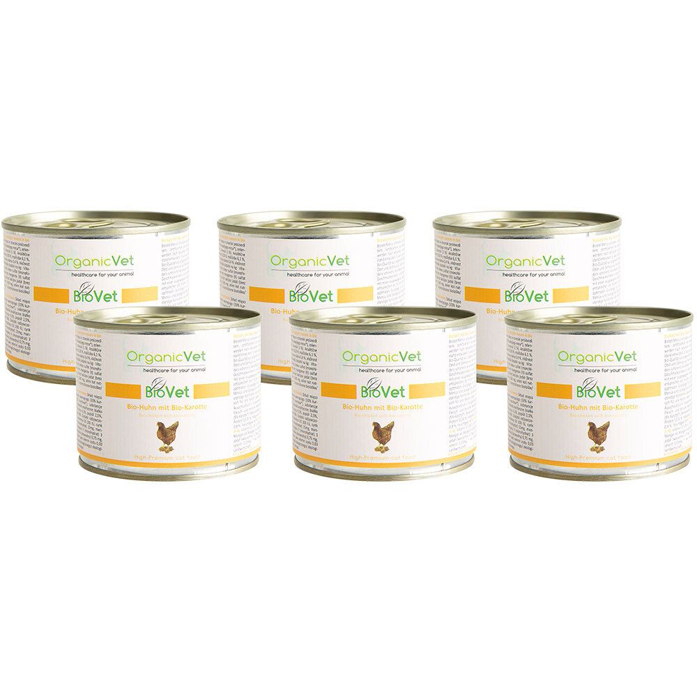 OrganicVet KATZE Nassfutter BIOVET Bio-Huhn mit Bio-Karotte