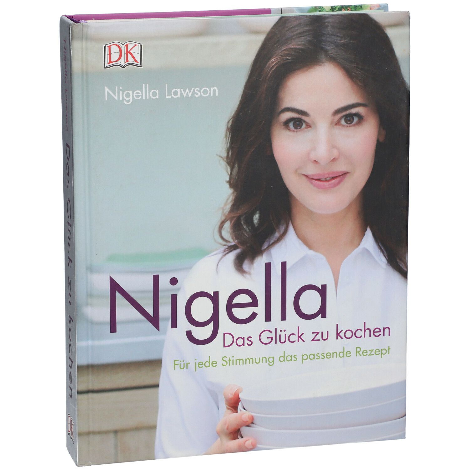 Buch "Nigella Das Glück zu kochen". Auf dem Cover ist Nigella Lawson abgebildet.
