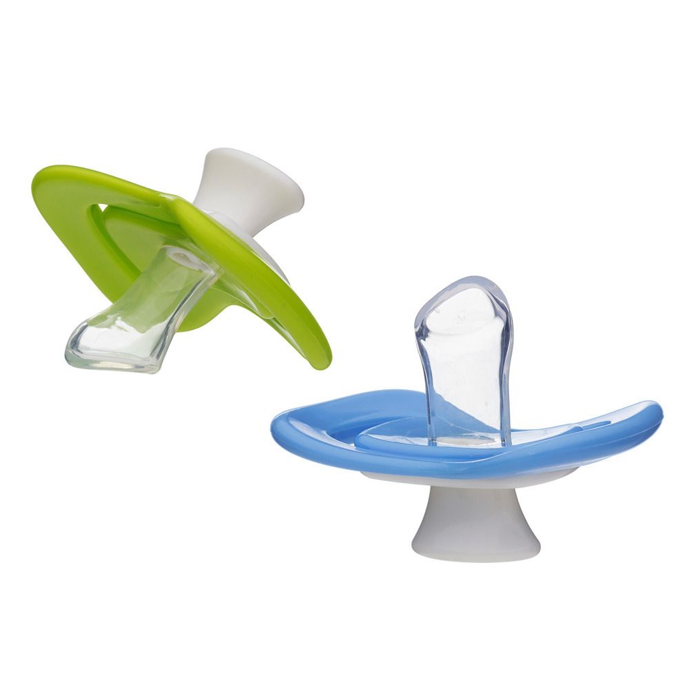 iiamo® peace Silikon-Schnuller 6+ Monate grün + blau