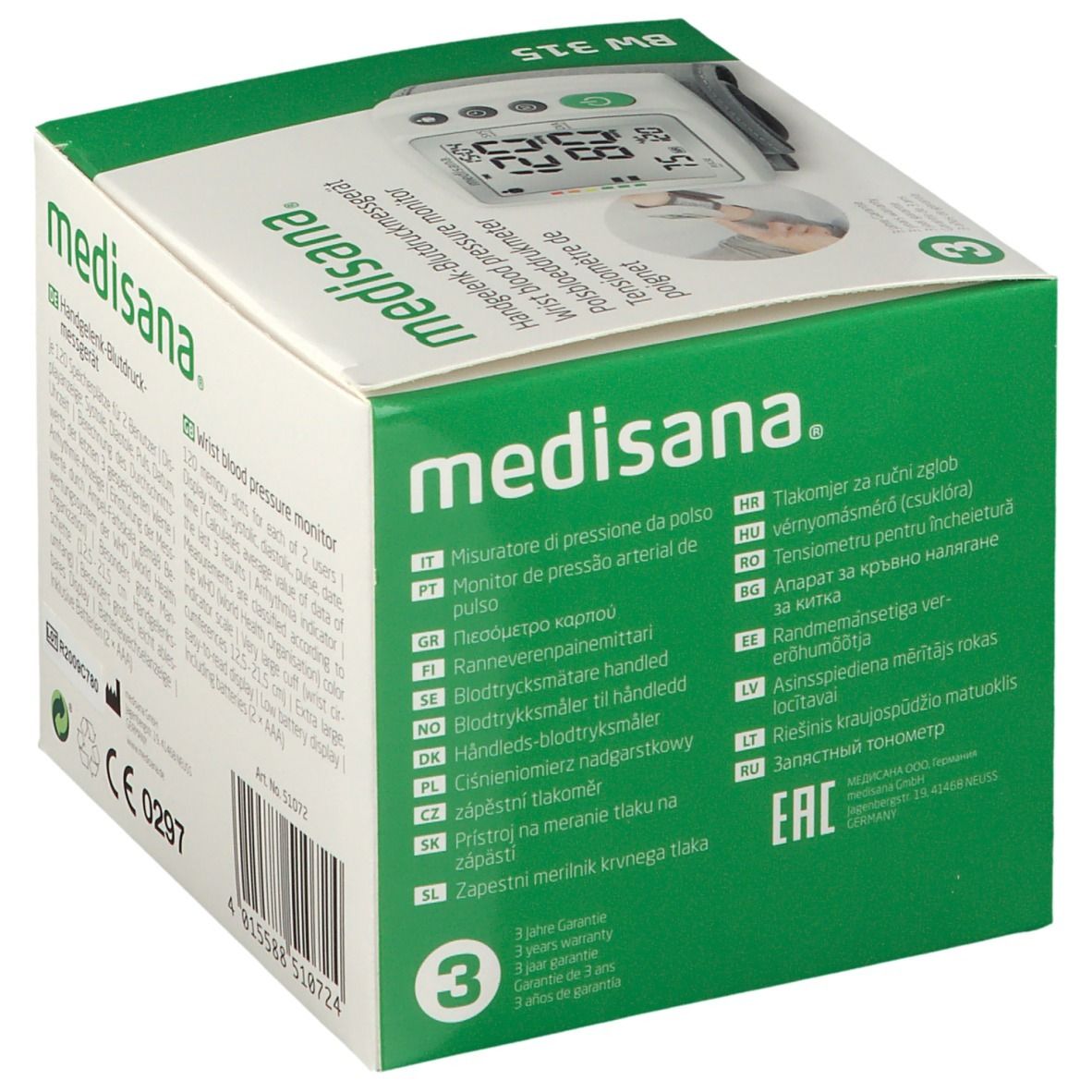 Medisana Handgelenk-Blutdruckmessgerät BW St 1 315