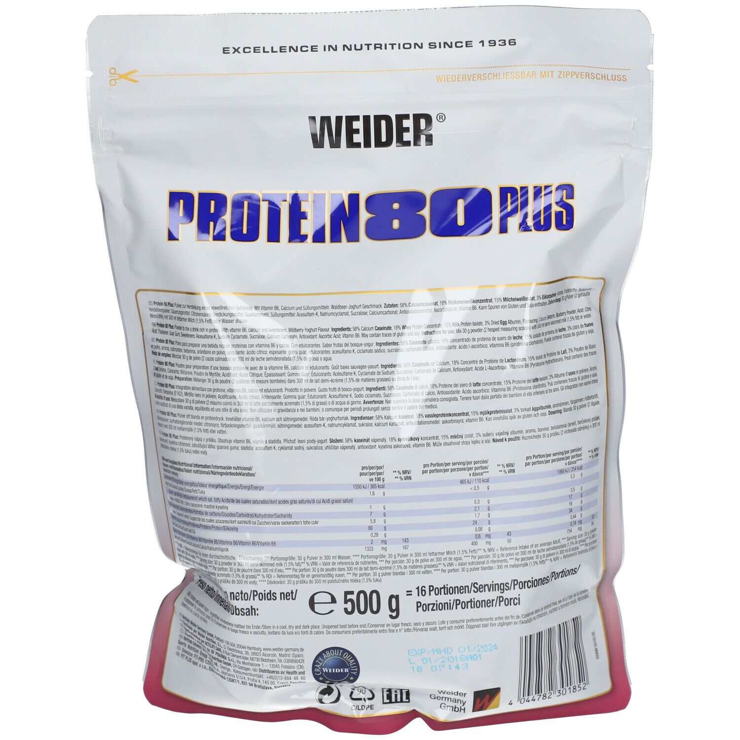 Weider Protein 80 Plus, Waldfrucht-Joghurt, Pulver