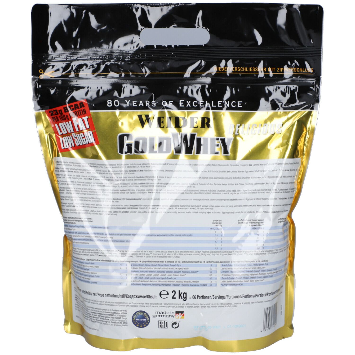 Weider Gold Whey, Vanille, Pulver