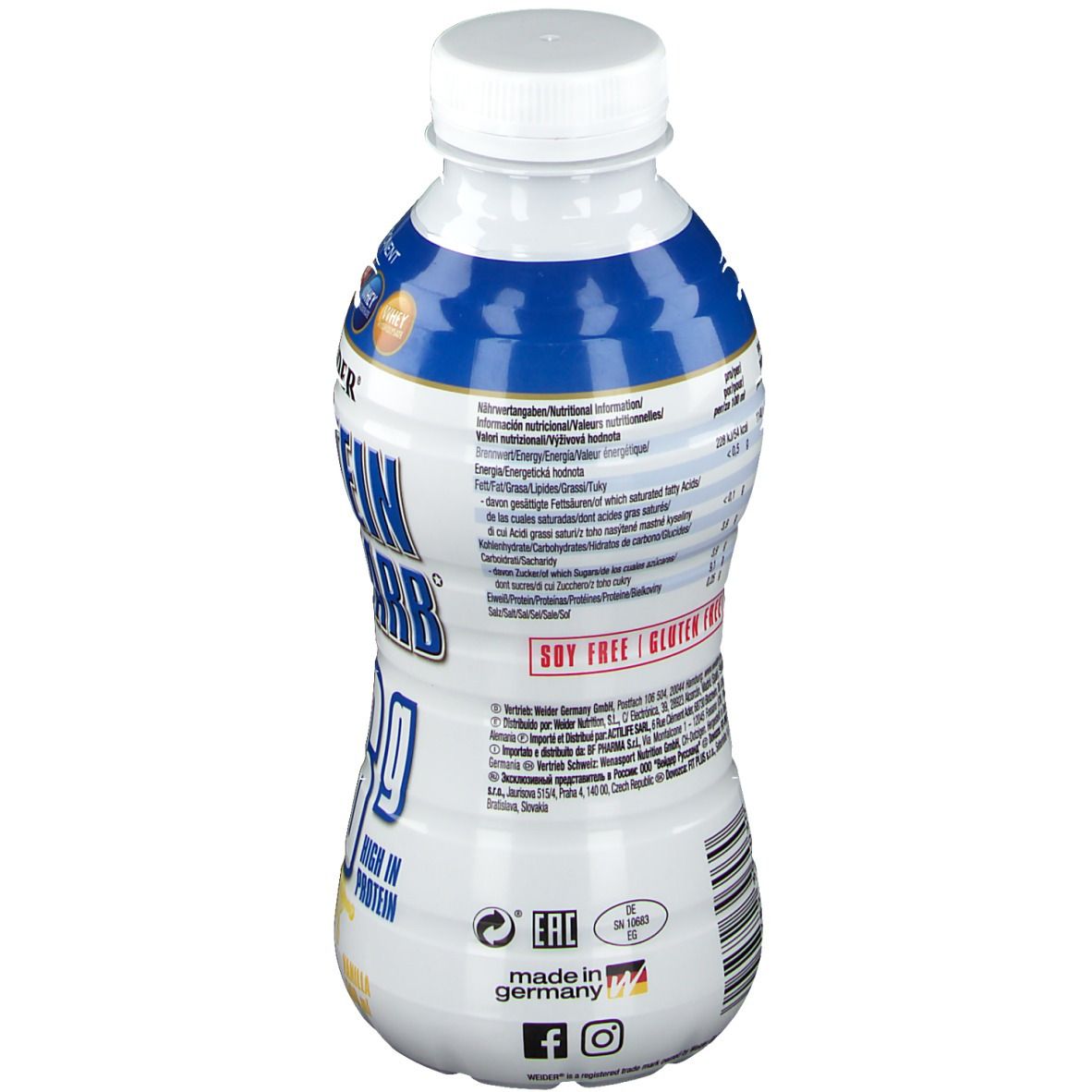 Weider Muscle Low Carb Drink, Vanille