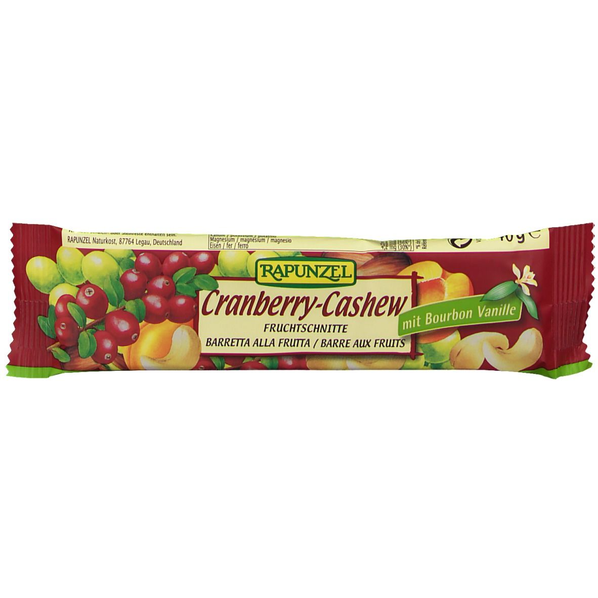RAPUNZEL Bio Fruchtschnitte, Cranberry-Cashew