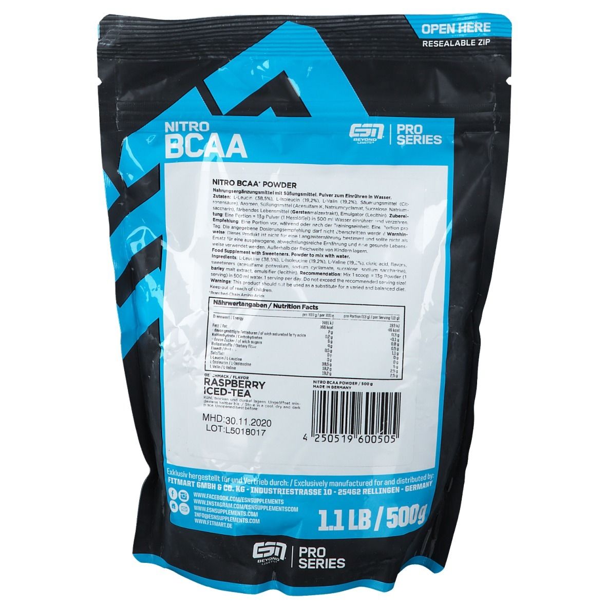 ESN Nitro BCAA Himbeere-Eistee