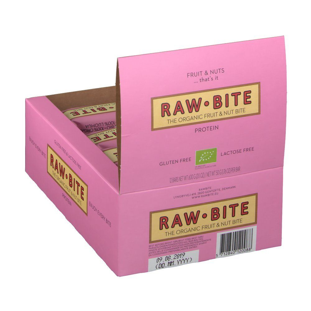 RAWBITE Frucht- & Nussriegel mit 20% Protein