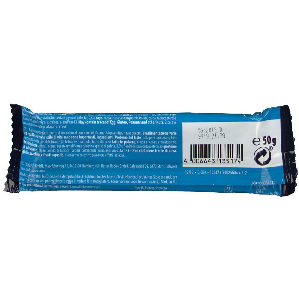 Multipower 53 % Protein Bar, Cookies-Cream
