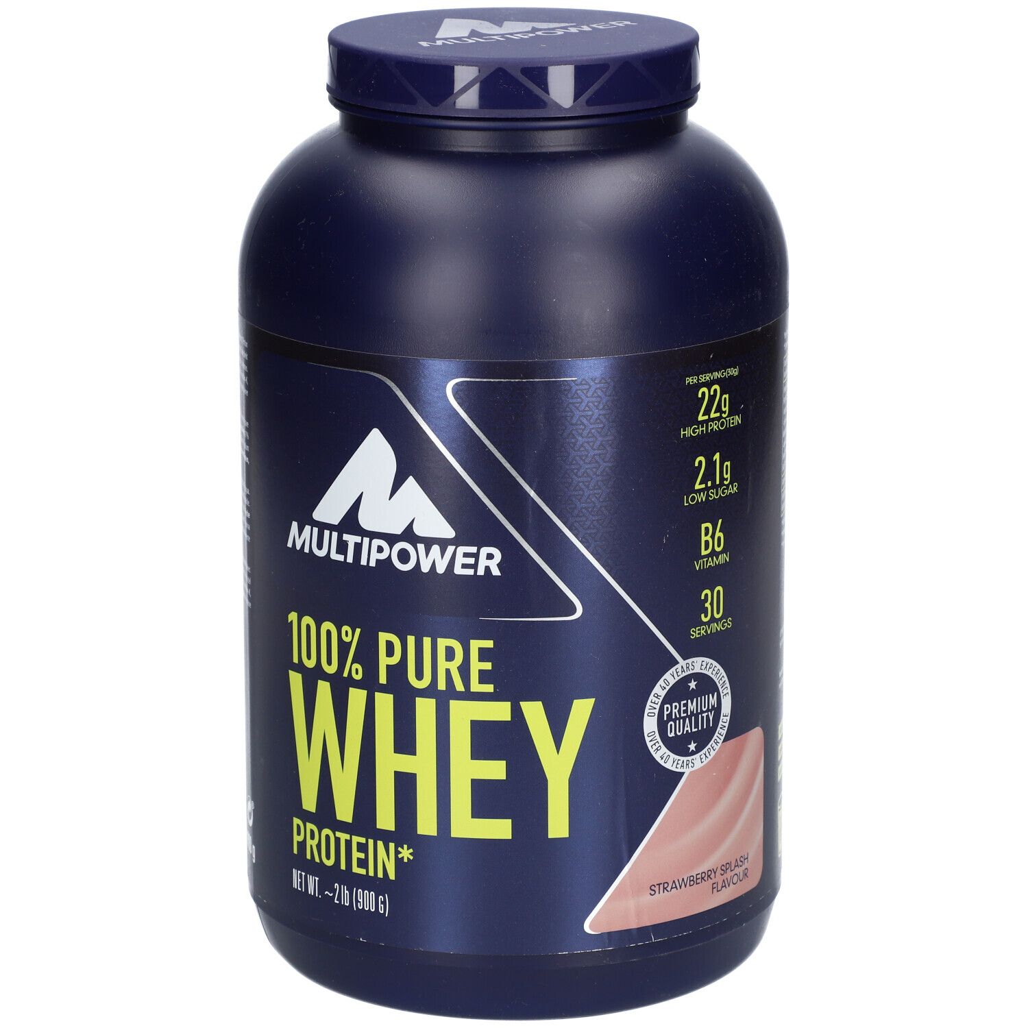 Multipower 100 % Whey Protein, Erdbeere-Sahne, Pulver