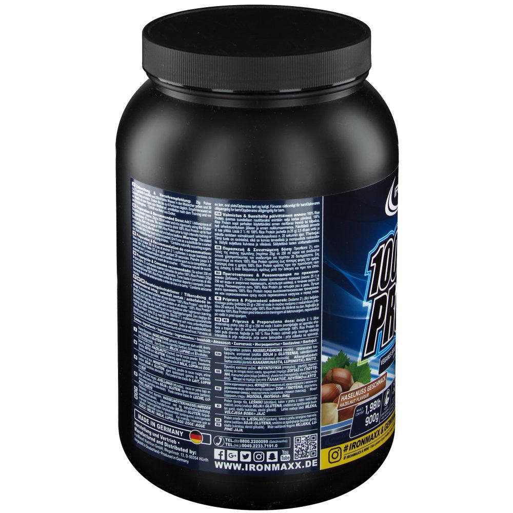 IronMaxx 100 % Rice Protein, Haselnuss