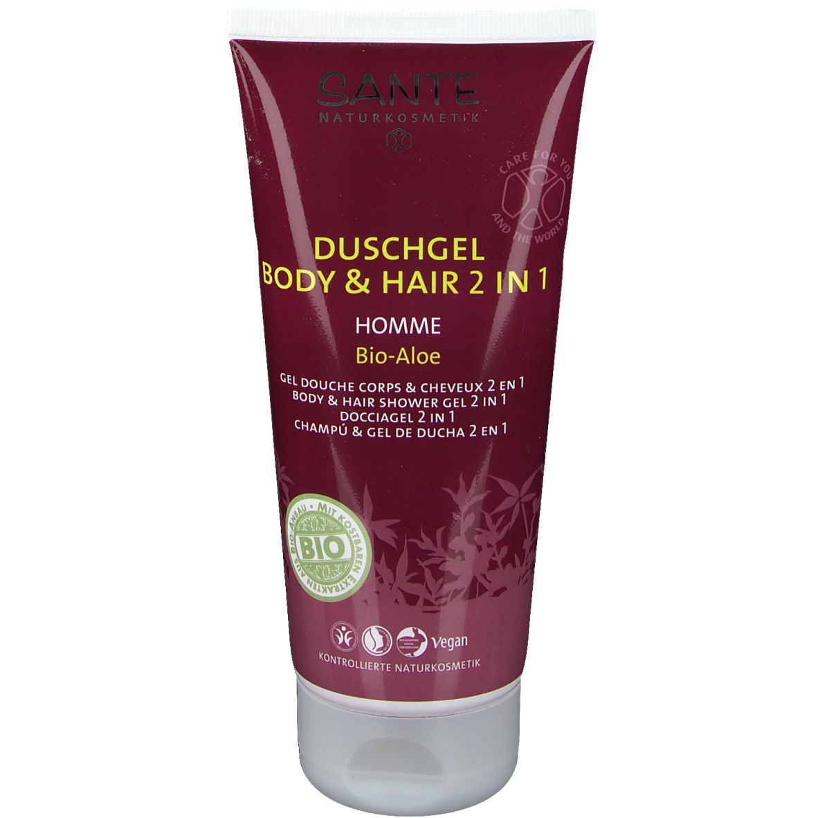 SANTE Naturkosmetik Homme Duschgel Body & Hair 2 in 1 Bio-Aloe