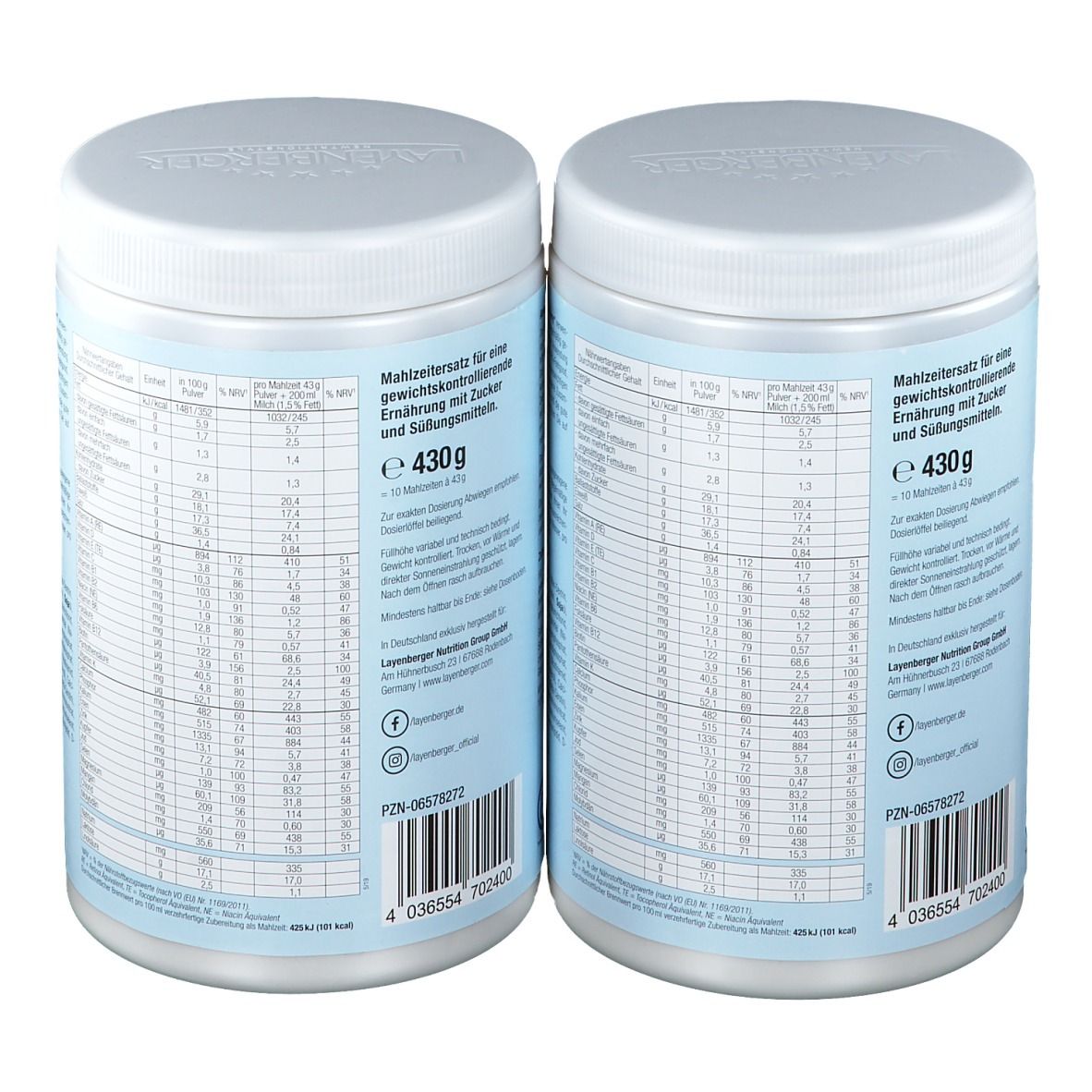 Layenberger Fit+Feelgood Slim, Vanille-Sahne, Pulver