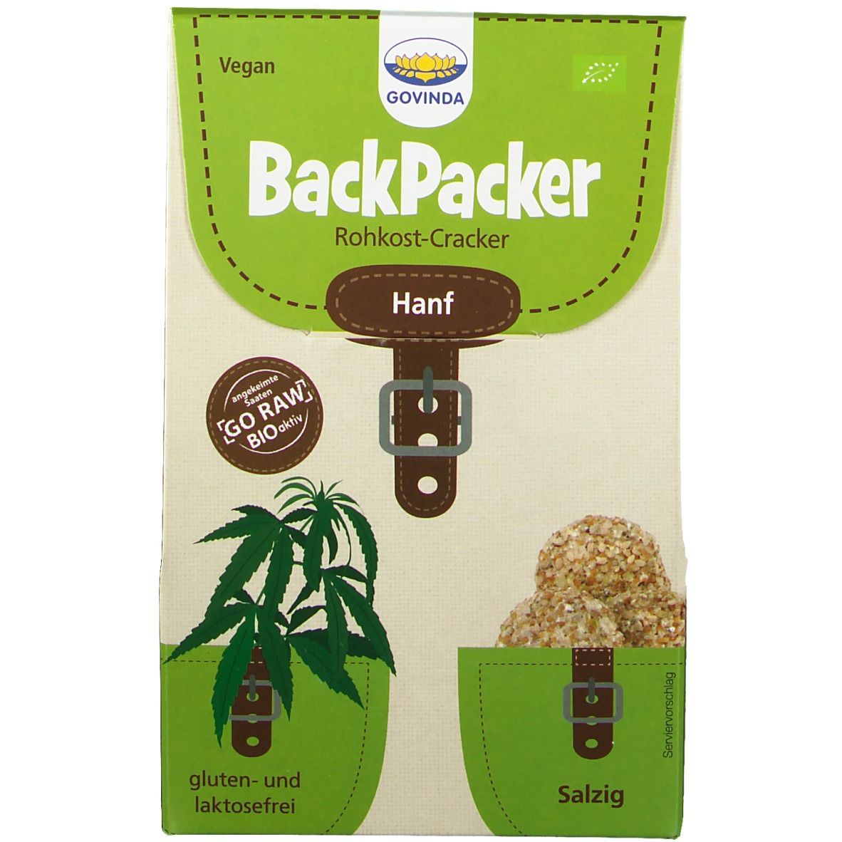 Govinda BackPacker Rohkost-Cracker, Hanf
