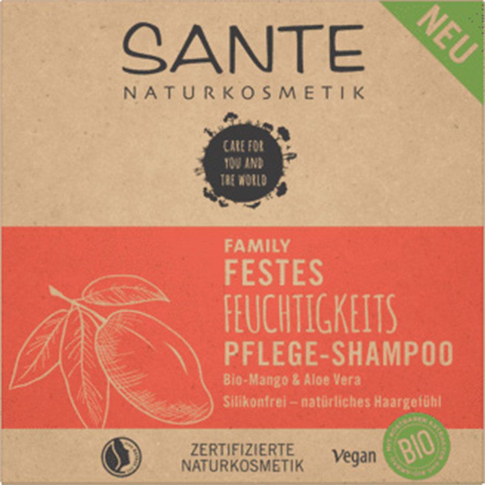 SANTE Naturkosmetik Festes Feuchtigkeits Pflege-Shampoo Bio-Mango & Aloe Vera