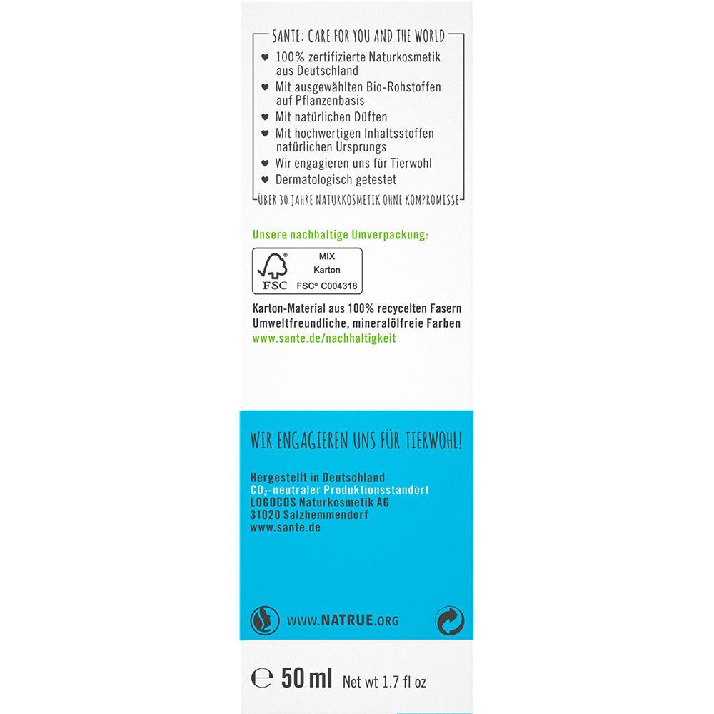SANTE Naturkosmetik  Erfrischende Feuchtigkeitscreme Bio-Aloe Vera & Chiasamen