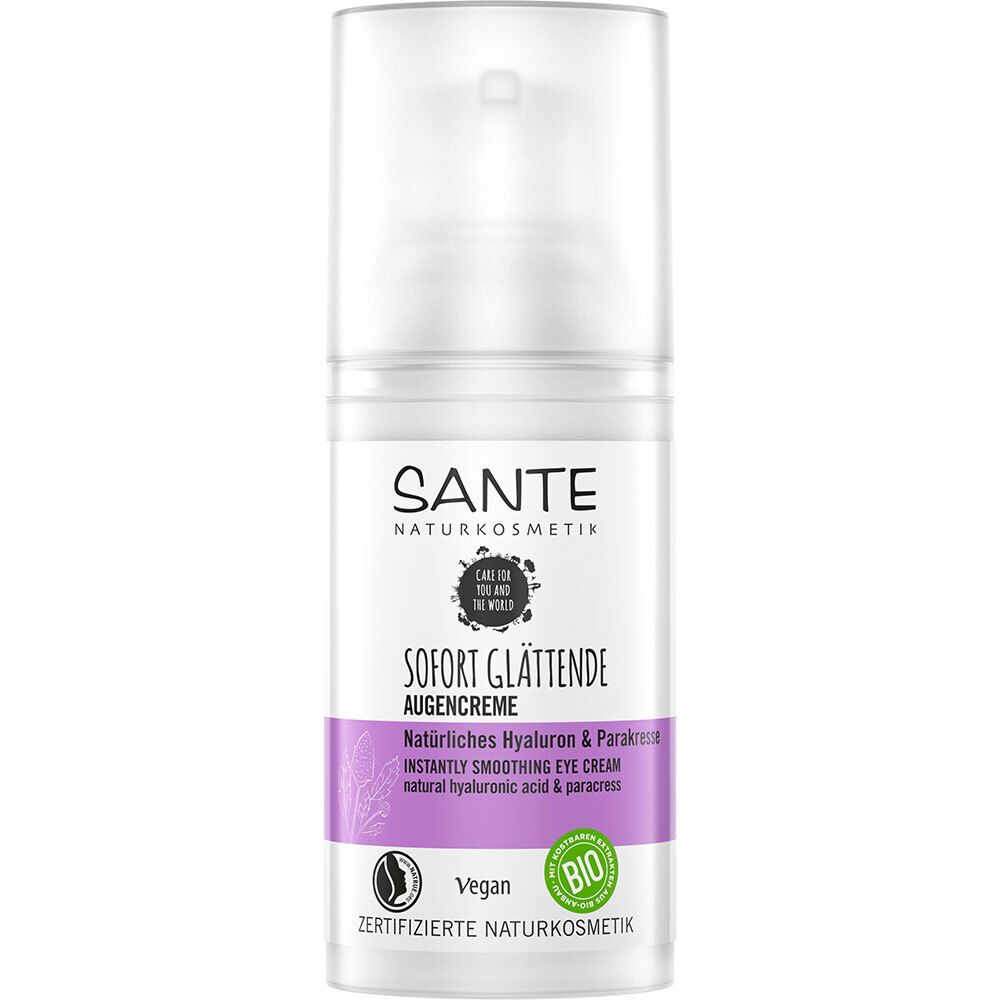 SANTE Naturkosmetik Sofort Glättende Augencreme Natürliches Hyaluron & Parakresse