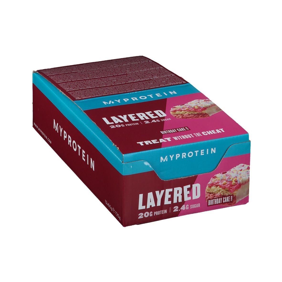 MyProtein Layered Protein Bar Birthday Cake