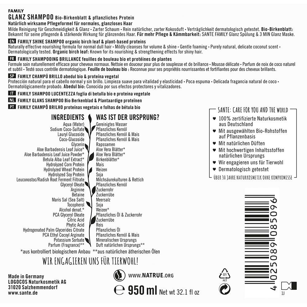 SANTE Naturkosmetik Bio-Birkenlatt & Pflanzliches Protein