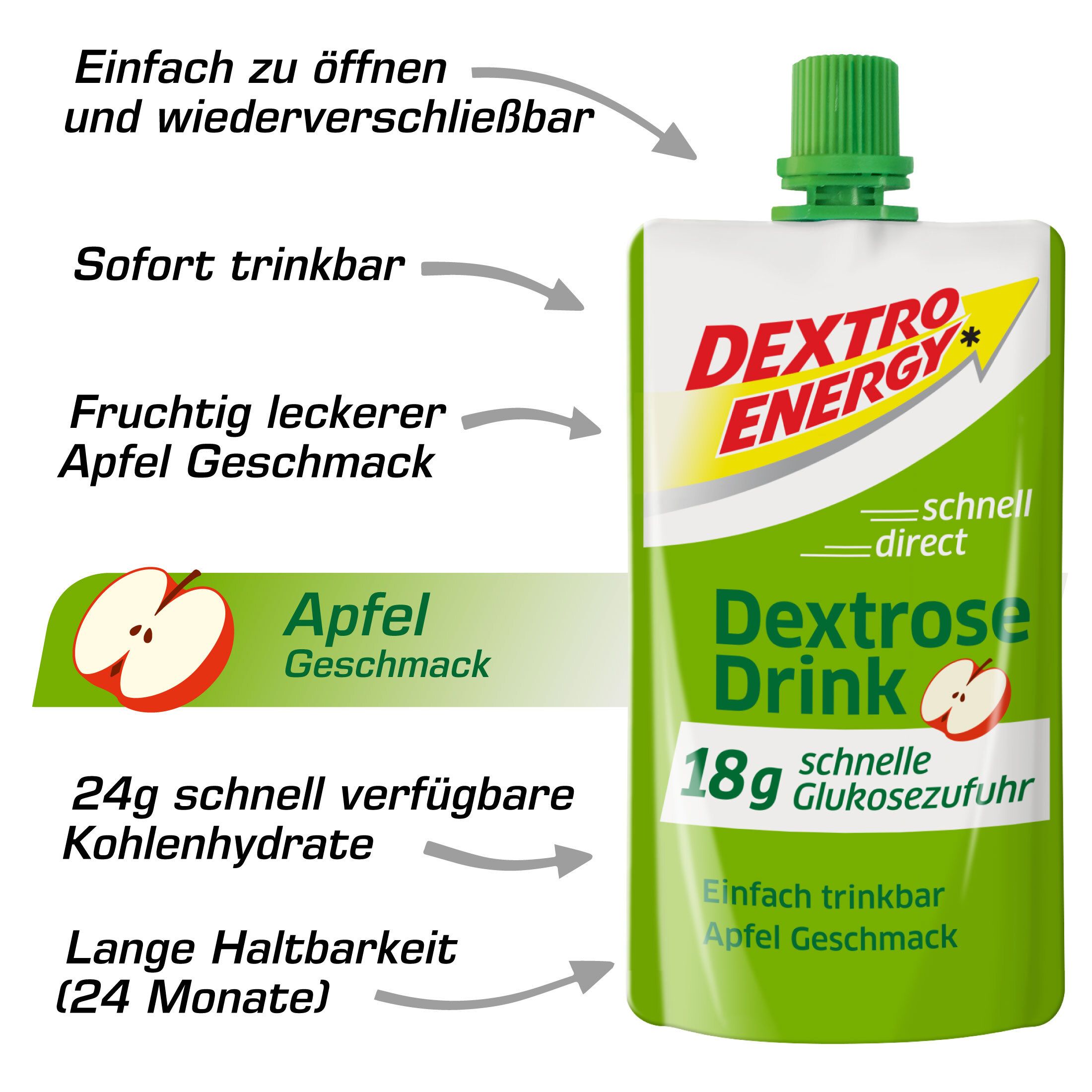 Dextro Energy Apfel Dextrose Drink Sechserpack