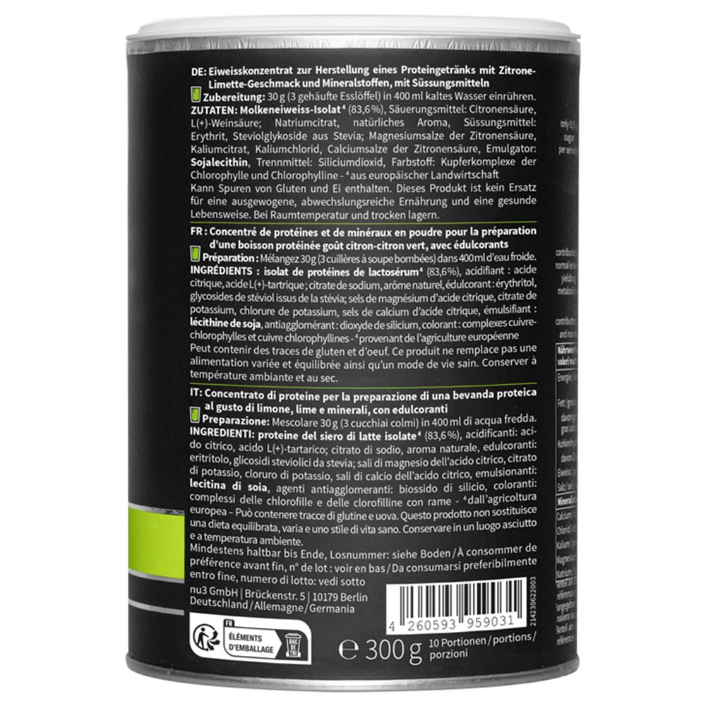 nu3 Fit Protein Water, Green Lemonade