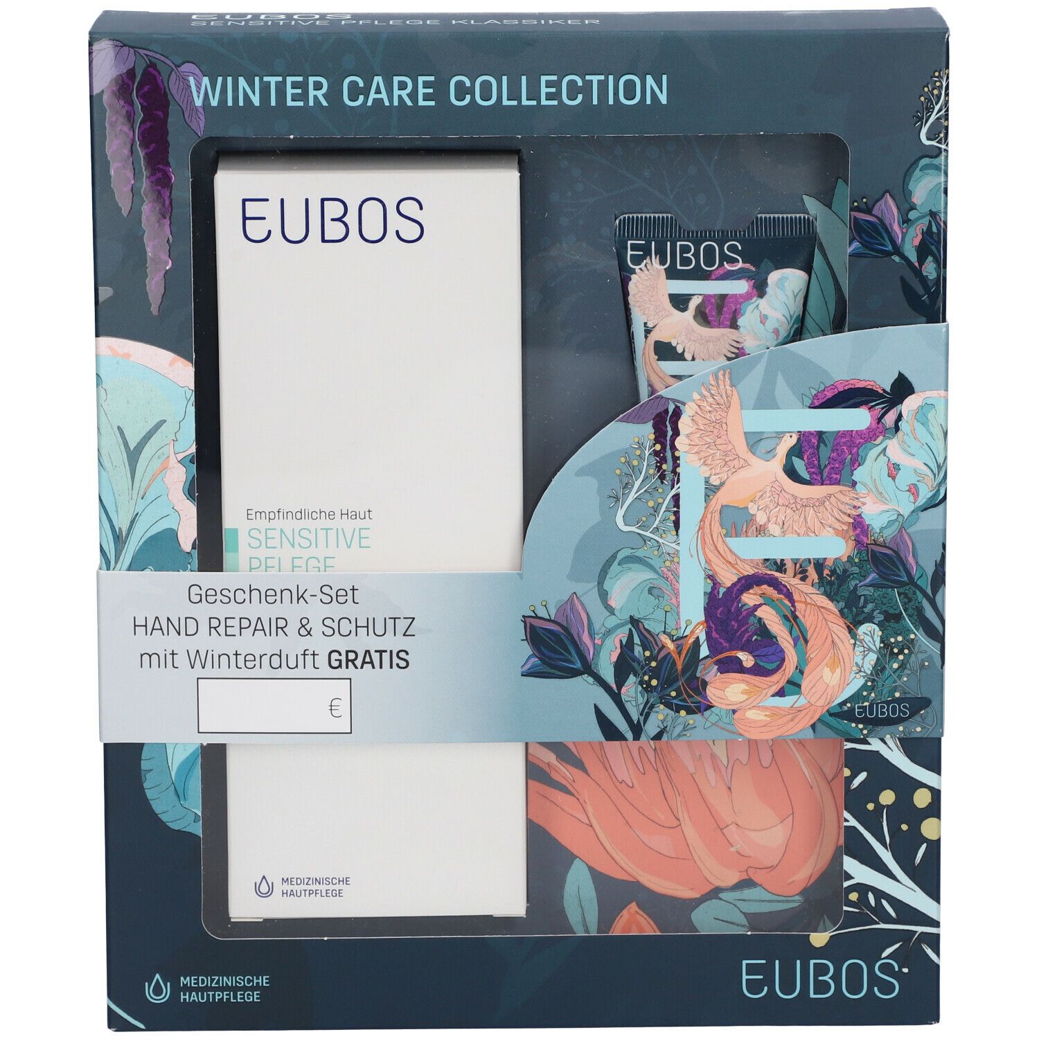 Geschenkset EUBOS Sensitive Pflege. Enthält Dusch & Creme und Hand Repair & Schutz. Winter Care Collection.