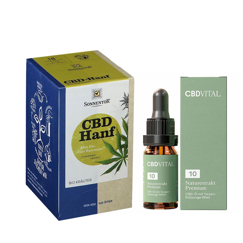 CBD VITAL Naturextrakt Premium Öl 10 % + SonnentoR Hanf-CBD Tee ...