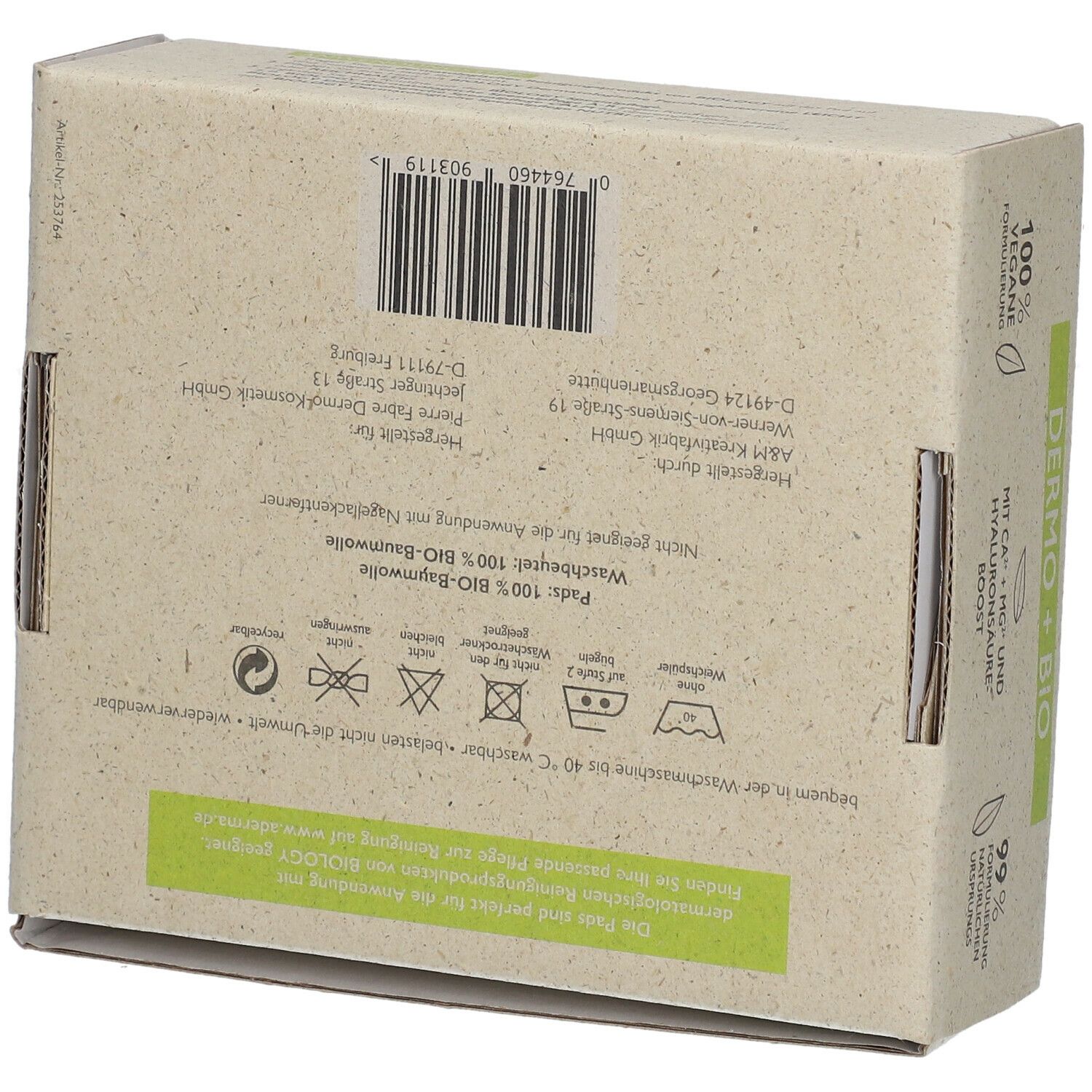 B. A-Derma 3 wieder verwendbaren Baumwollpads + 25ml Reinigungslotion