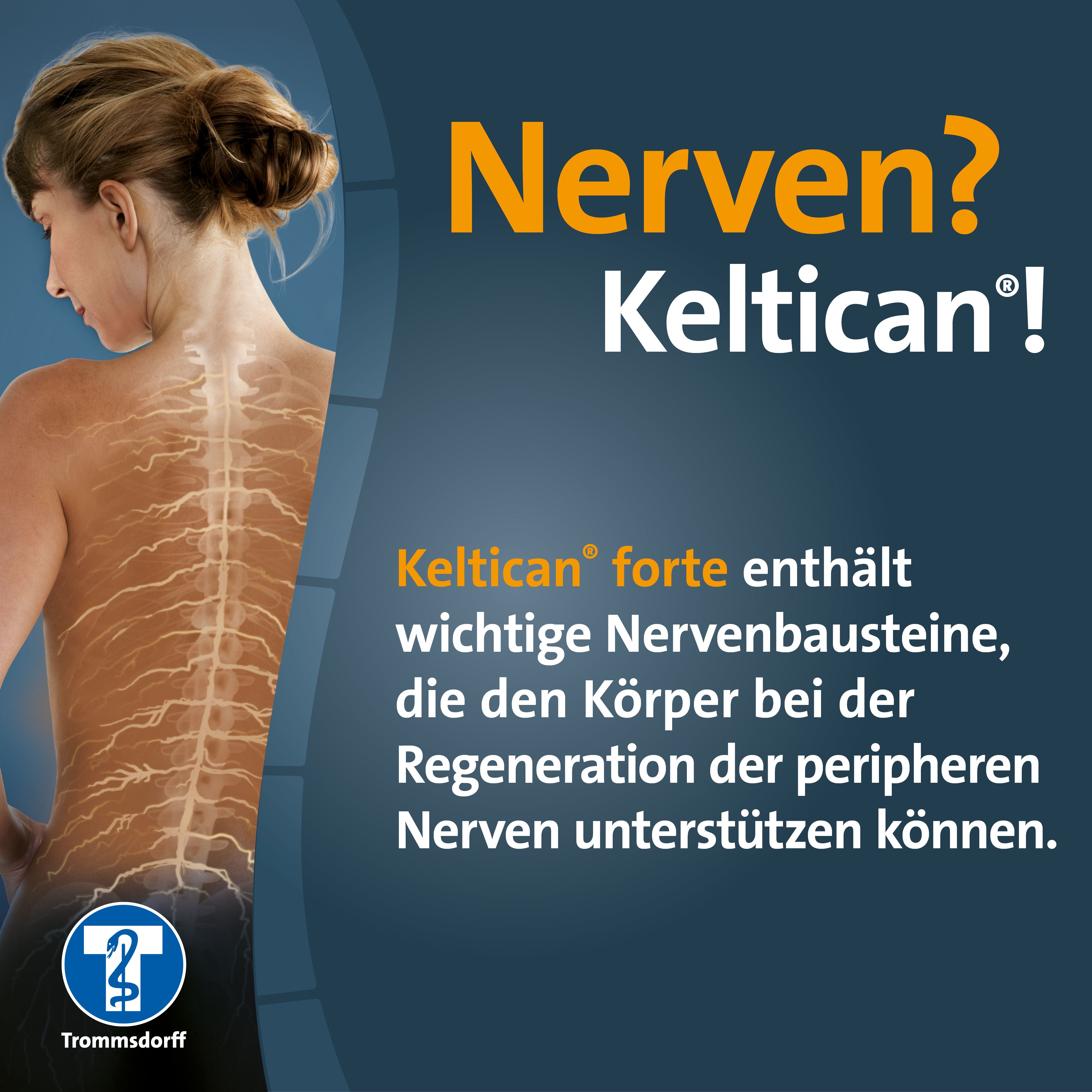 Keltican® forte Kapseln mit Uridinmonophosphat (UMP), Vitamin B12 und Folsäure zur Unterstützung der Nervenregeneration