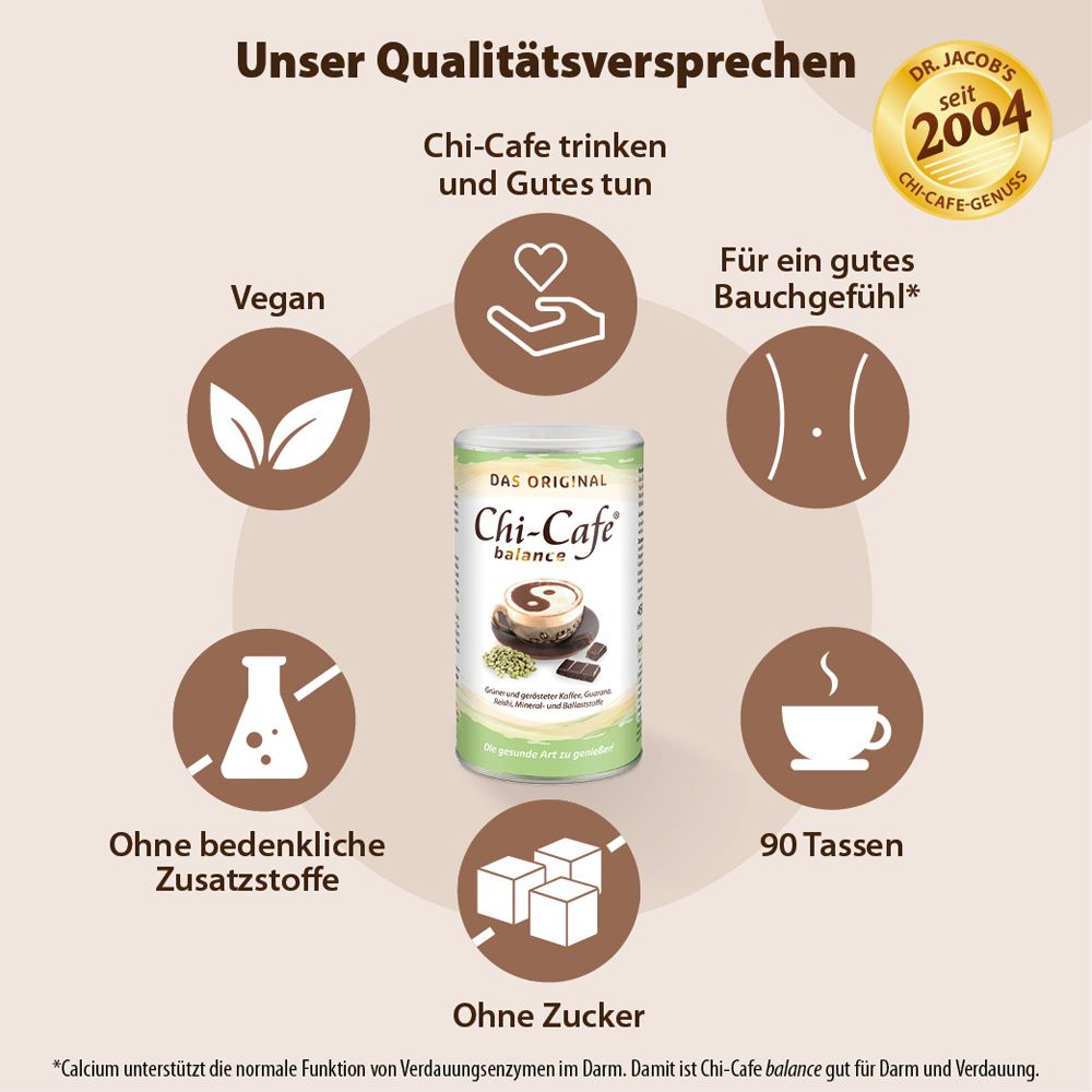 Chi-Cafe balance Wellness Kaffee mit Akazienfaser Guarana Reishi-Pilz Ginseng