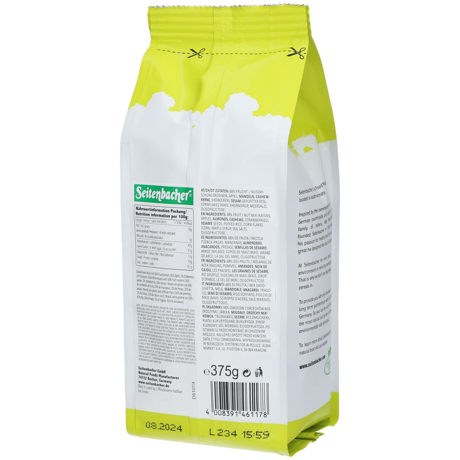 Seitenbacher® Müsli glutenfrei 375 g - Shop Apotheke