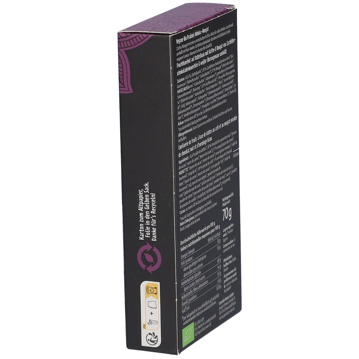Govinda Vegane Bio Pralinés Mokka-Nougat