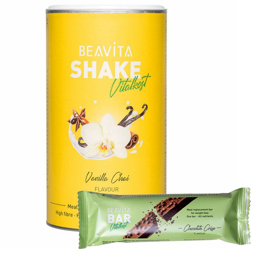 BEAVITA Probierpaket: Diät-Shake + Riegel, Vanilla Chai