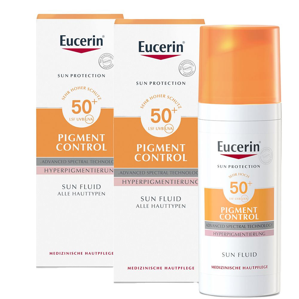 Eucerin® Pigment Control Sun Fluid LSF 50+ – Sehr hoher Sonnenschutz & sichtbare Milderung von vorhandenen Pigment- und Altersflecken