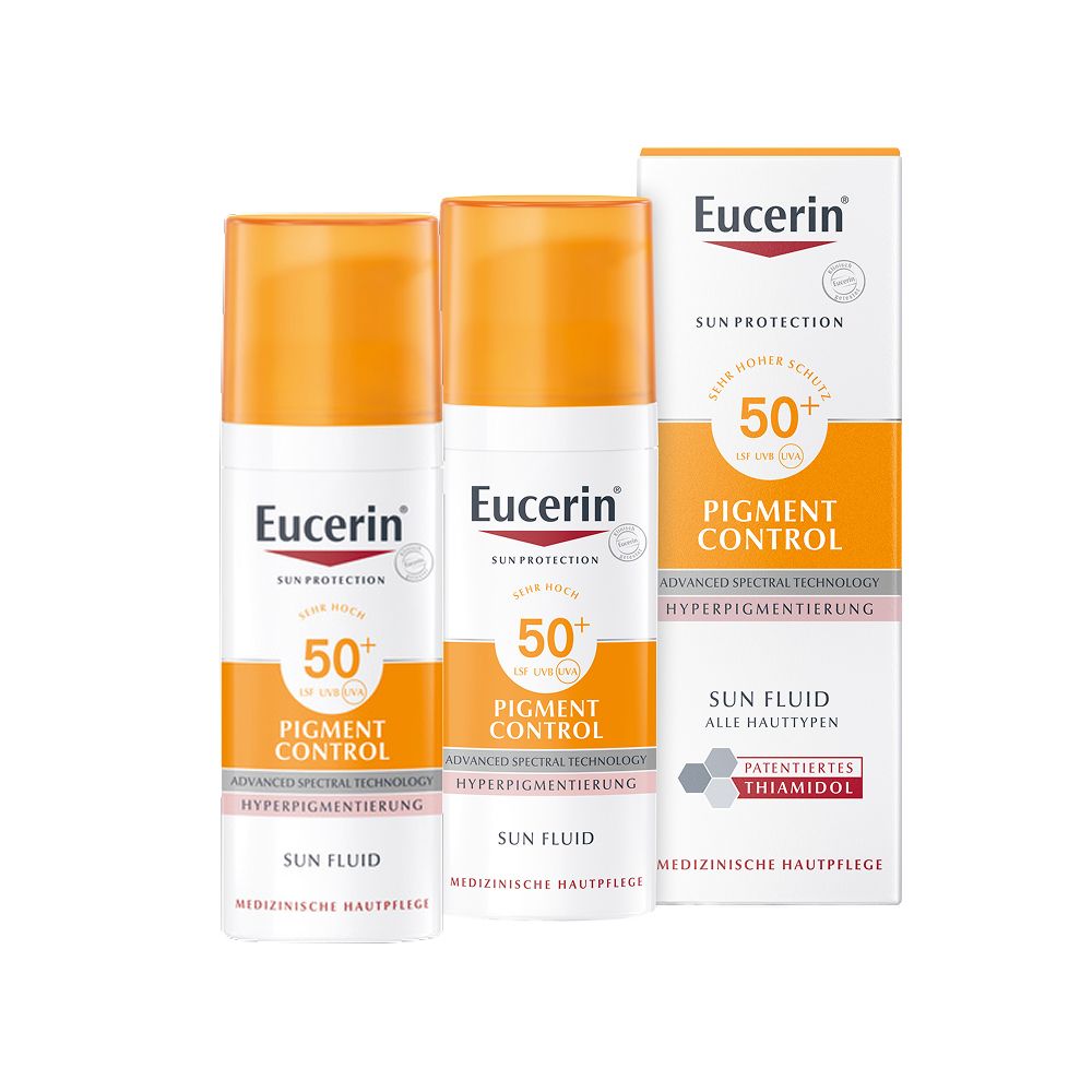 Eucerin® Pigment Control Sun Fluid LSF 50+ – Sehr hoher Sonnenschutz & sichtbare Milderung von vorhandenen Pigment- und Altersflecken