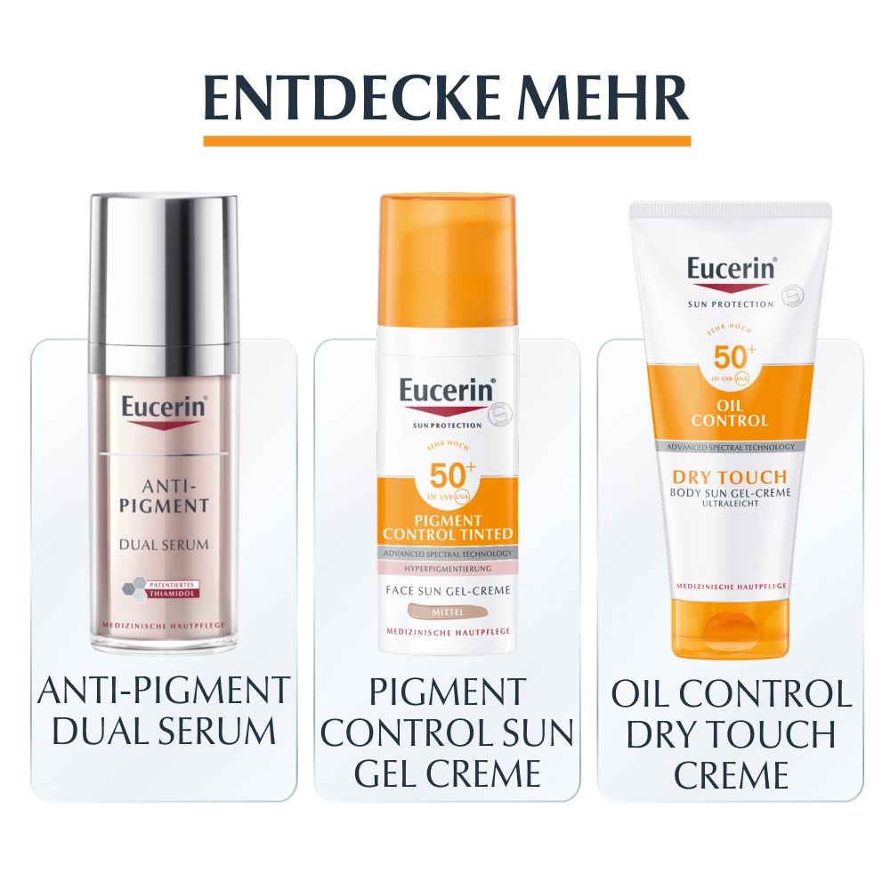 Eucerin® Pigment Control Sun Fluid LSF 50+ – Sehr hoher Sonnenschutz & sichtbare Milderung von vorhandenen Pigment- und Altersflecken