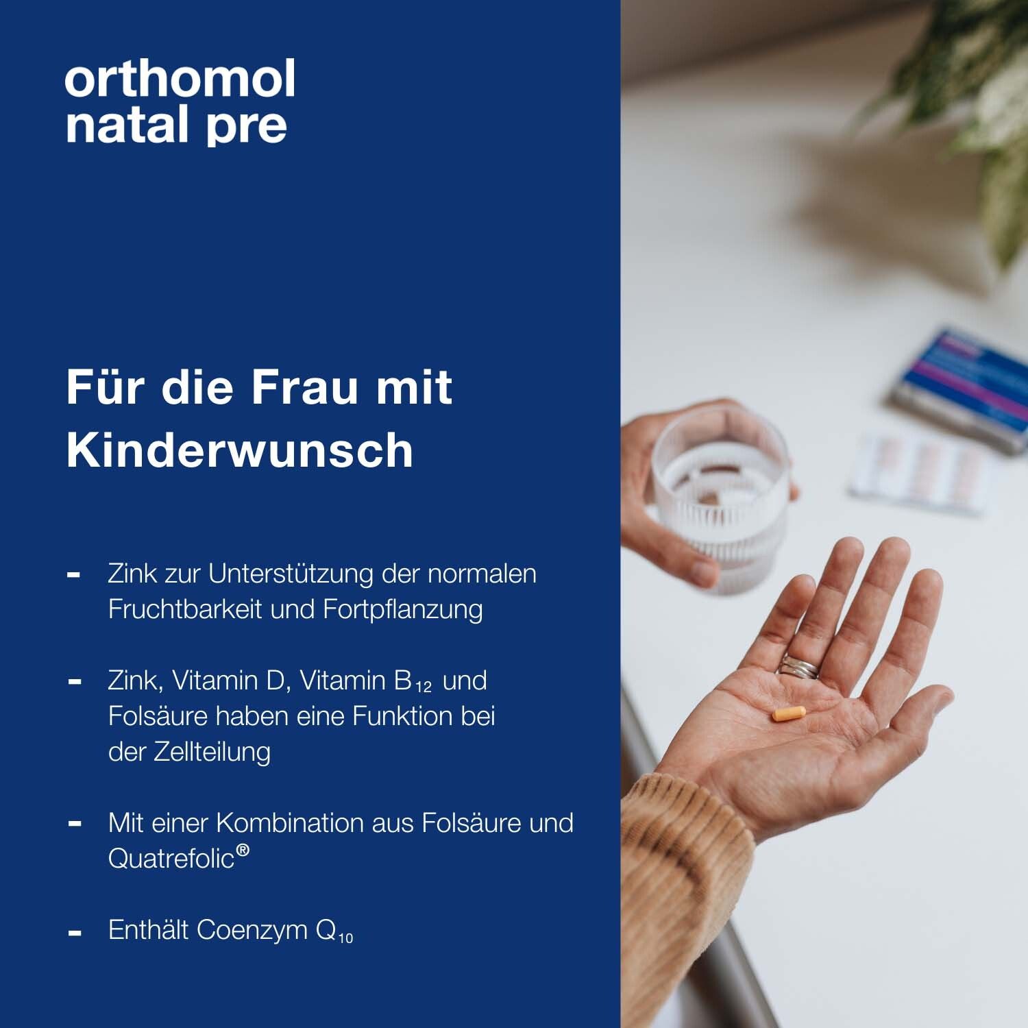 Orthomol Natal pre Kapseln - wichtige Mikronährstoffe bei Kinderwunsch für die Frau
