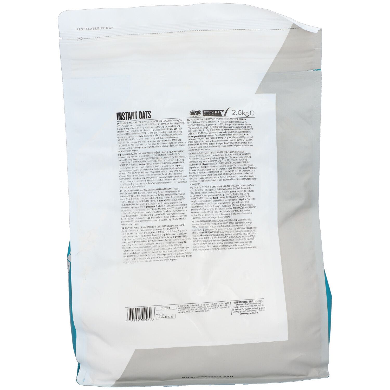 MyProtein Instant Oats Unflavoured