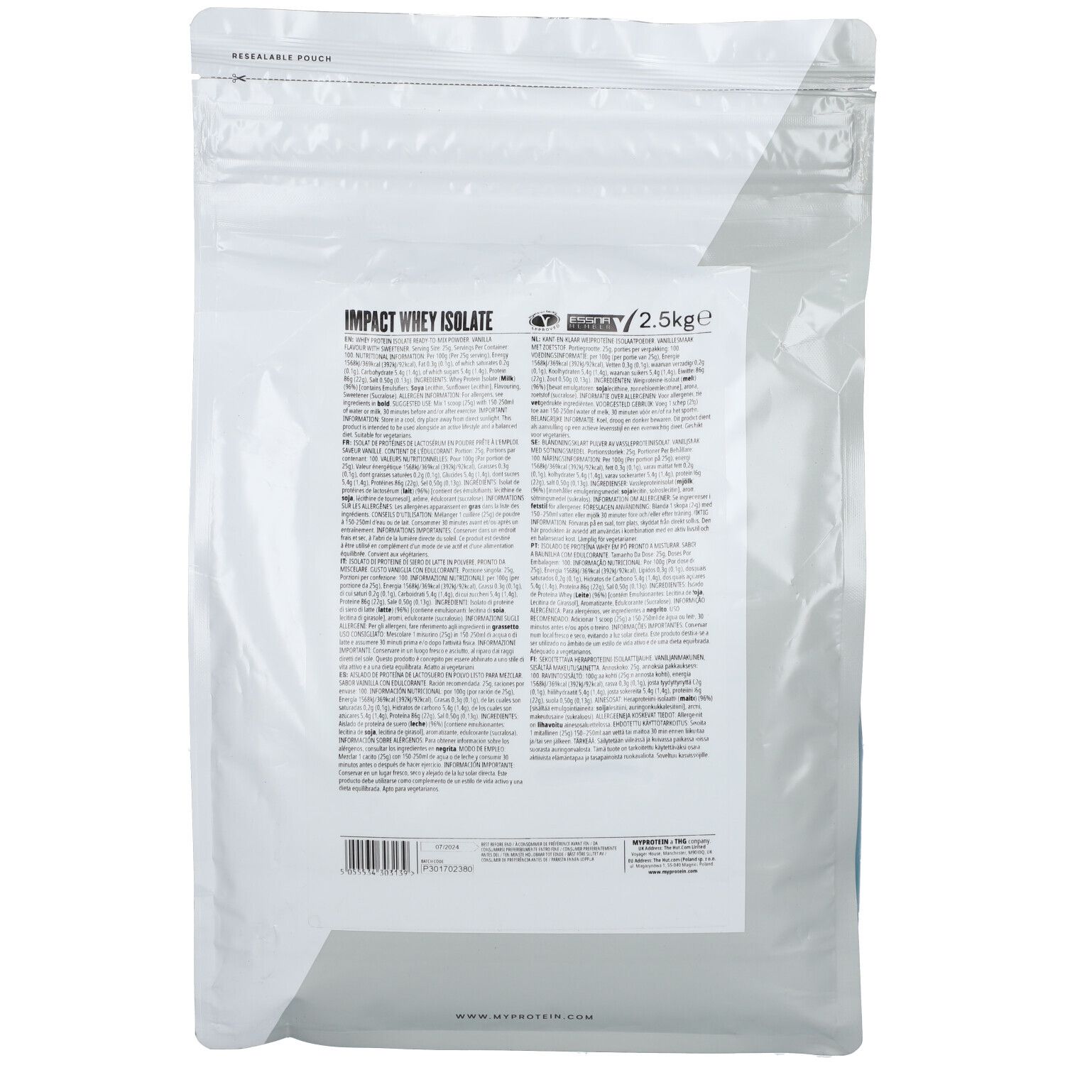 MyProtein Impact Whey Protein Vanille