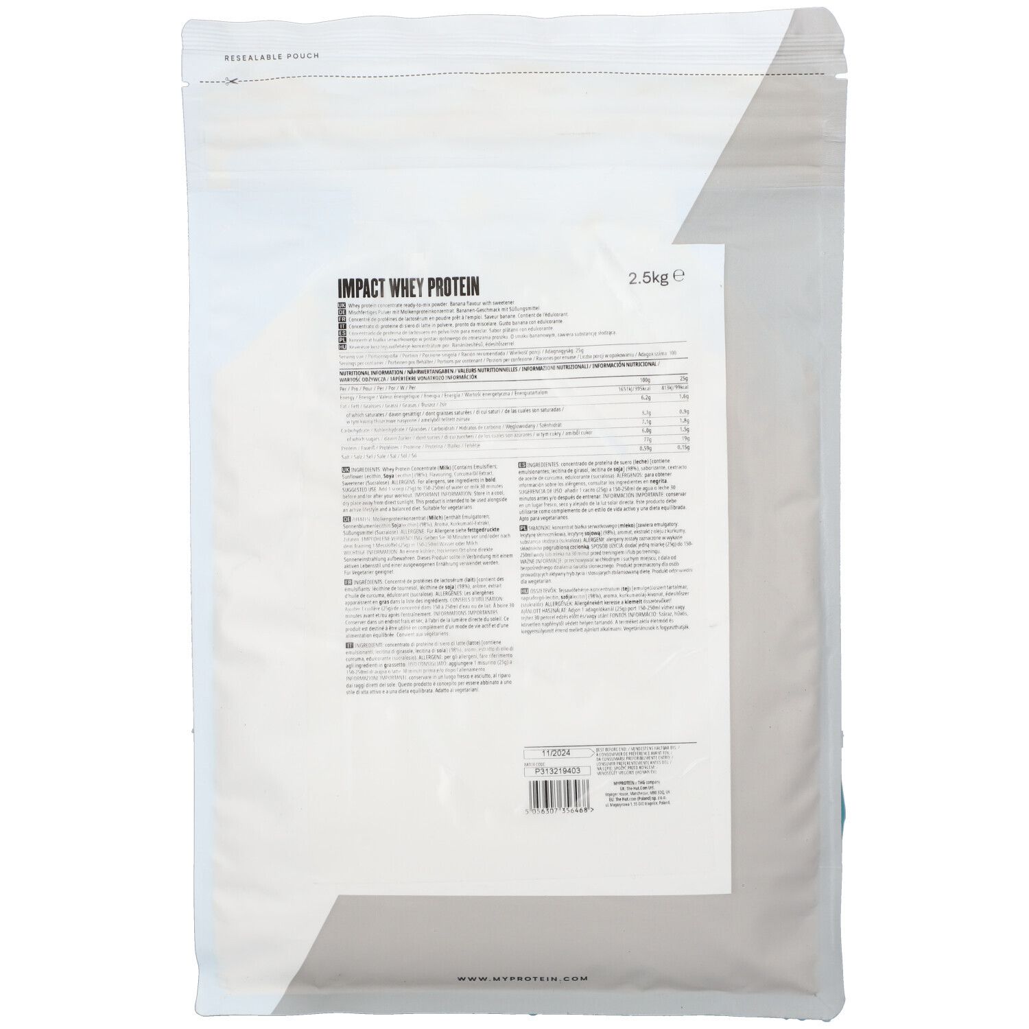 MyProtein Impact Whey Protein Banana 2500 g Shop Apotheke