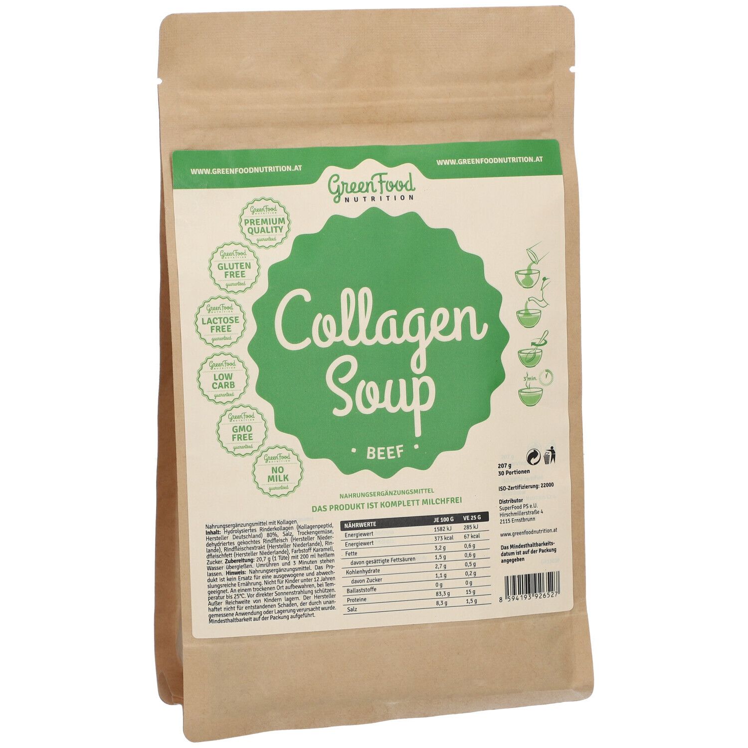 GreenFood Nutrition Collagen Suppe Beef