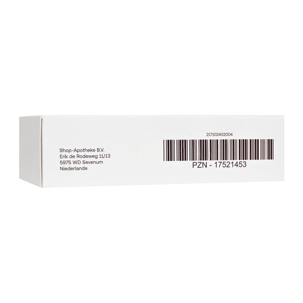 Rückseite der Redcare Schwangerschaft Phase 0 Packung. Herstellerinformationen, Barcode und PZN-Nummer.