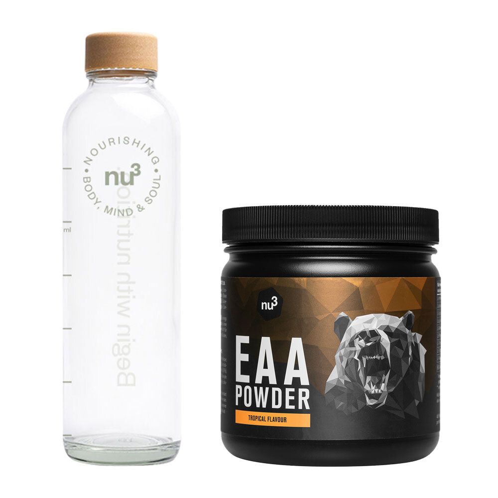 nu3 Water Bottle + nu3 EAA Pulver, Tropical