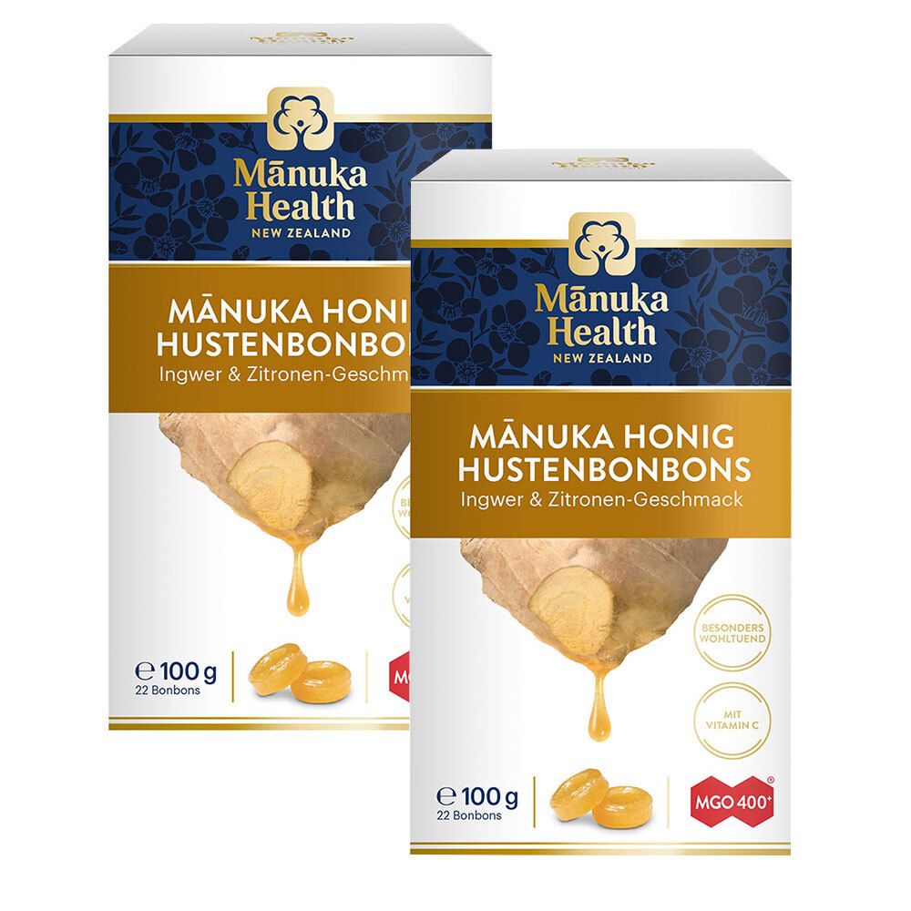 Manuka Health MGO 400+ Manuka-Honig Hustenbonbons Ingwer-Zitrone