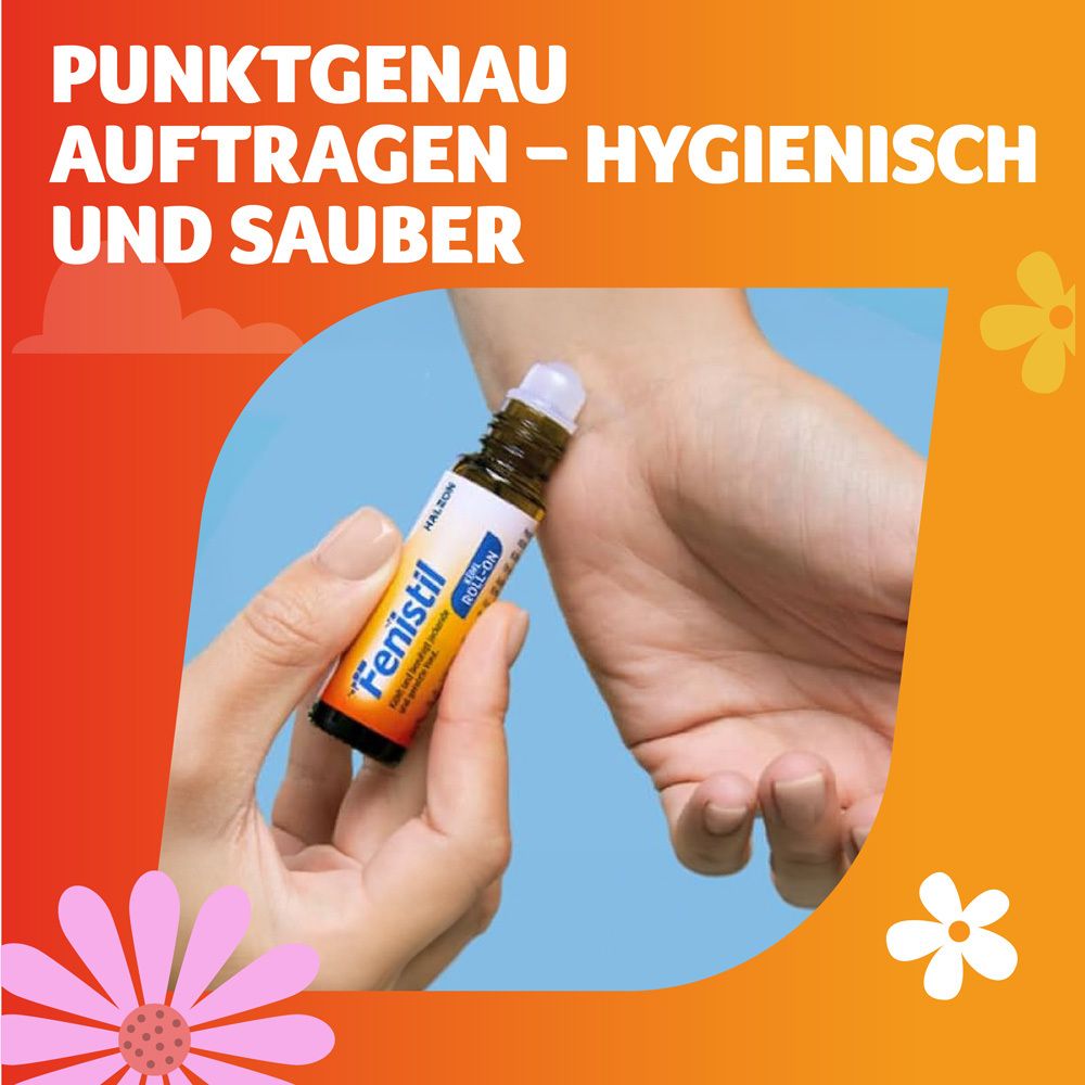 Blauer Rucksack vor orangefarbenem Hintergrund. Text: Klein, praktisch und jederzeit griffbereit.
