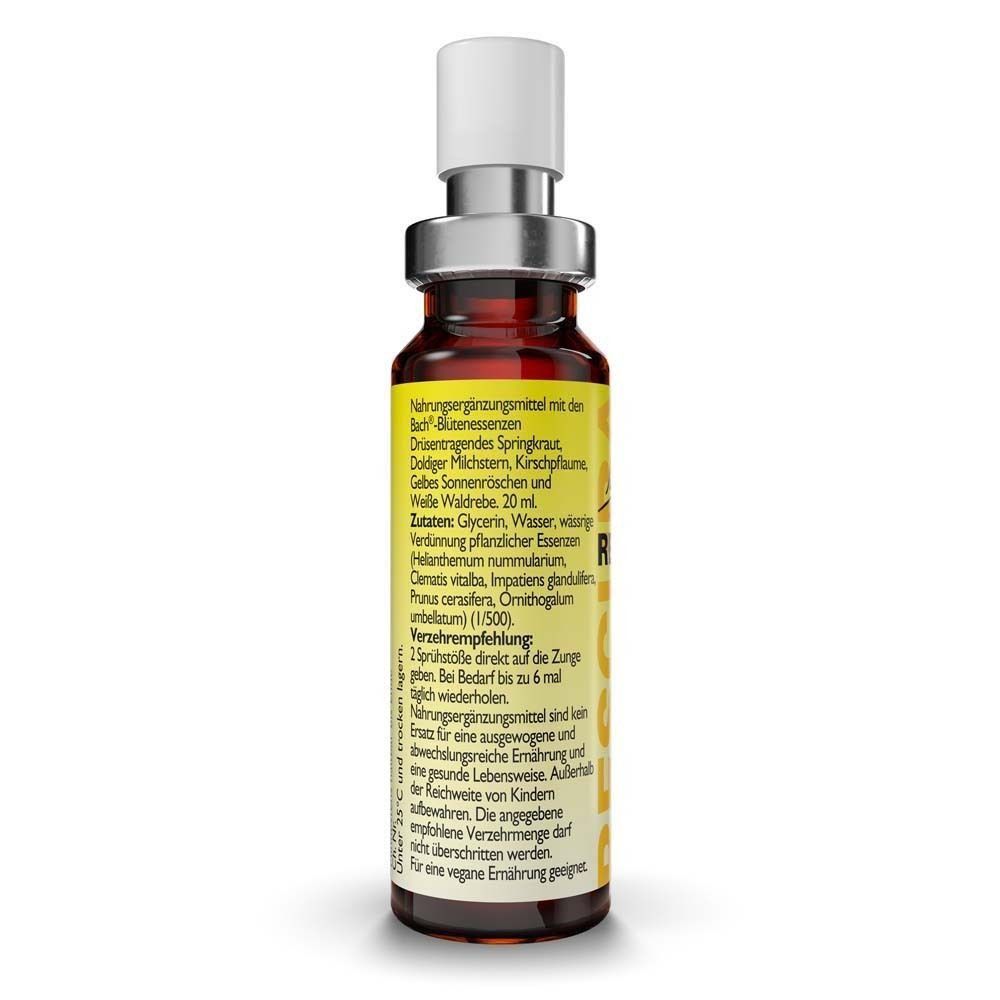 Rückseite der Flasche. Gelbes Etikett mit Produktinformationen und Inhaltsstoffen. Text in deutscher Sprache.
