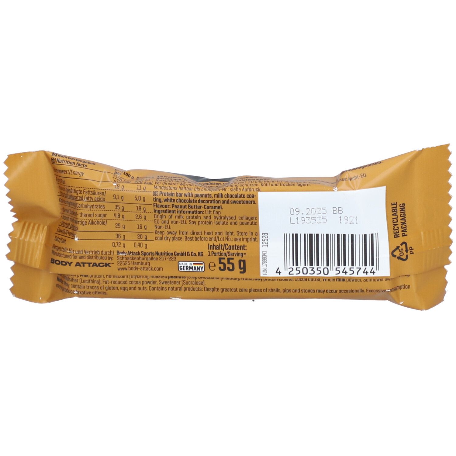 BODY ATTACK Yambam Nüsse Erdnussbutter Karamell