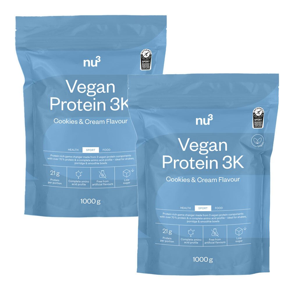 Nu3 Vegan Protein 3k Cookies And Cream 2x1000 G Shop Apotheke