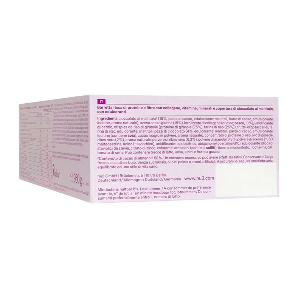 Rückseite der Verpackung mit Produktinformationen in italienischer Sprache. Text und Nährwertangaben.