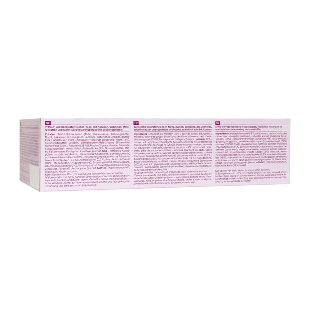 Rückseite der Verpackung mit Produktinformationen in verschiedenen Sprachen. Text und Nährwertangaben.