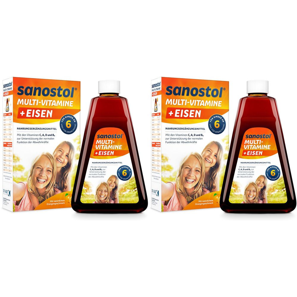Sanostol plus Eisen mit 9 wichtigen Vitaminen und Eisen